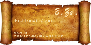 Bethlendi Zseni névjegykártya